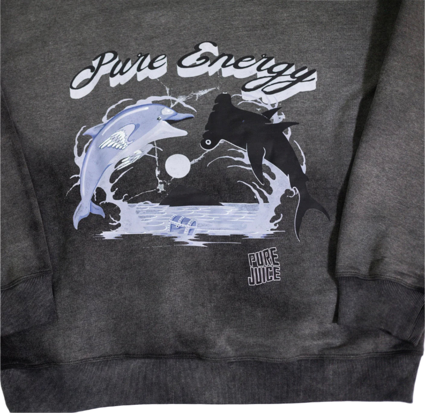 Acid Washed Pure Energy Tracksuit Hoodie - Grey