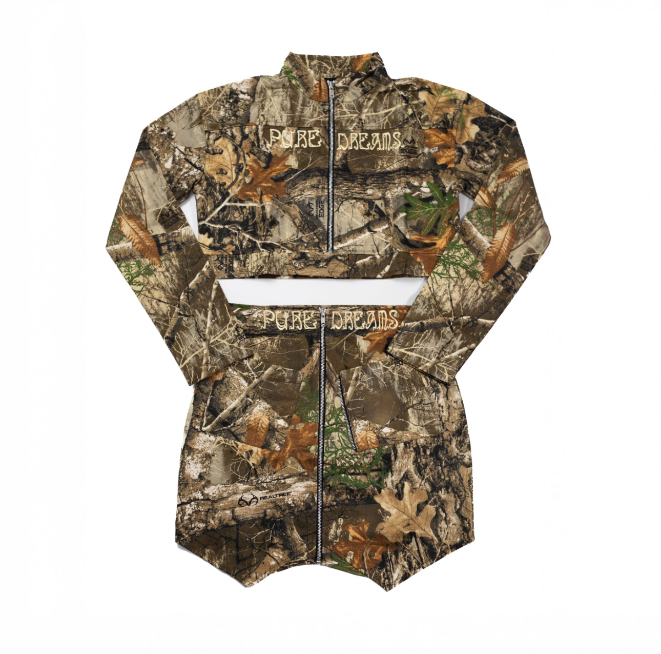 Pure Dreams Cropped Jacket & Skirt Set - Camo Gold (Women's)