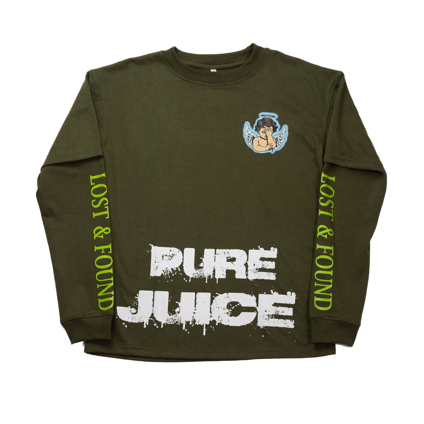 Lost & Found Double Layered Long Sleeve T-Shirt - Willow Green