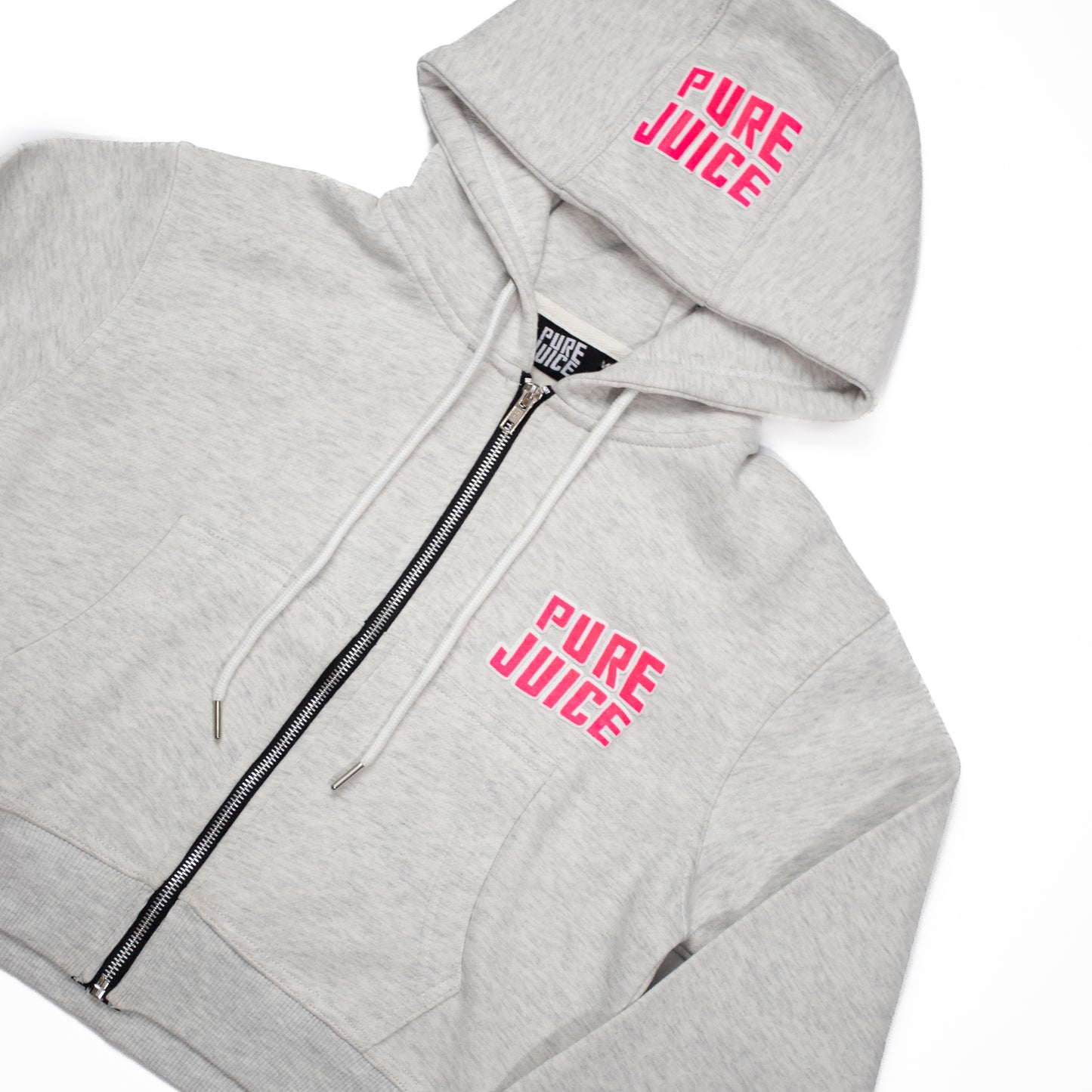 Women's Pure Bottom Tracksuit Cropped Hoodie - Light Grey