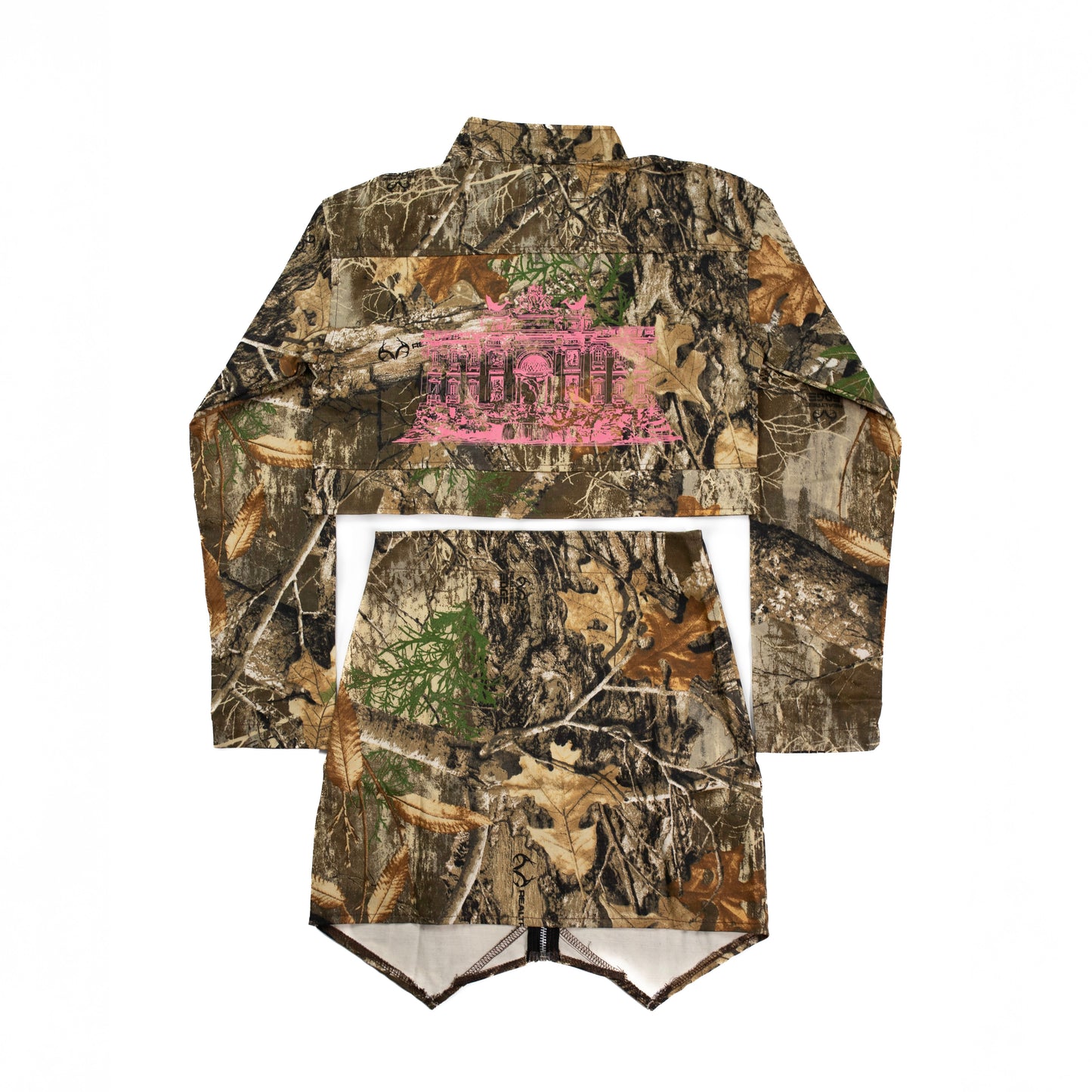 Pure Dreams Cropped Jacket & Skirt Set - Camo Gold Pink Splasher (Women's)