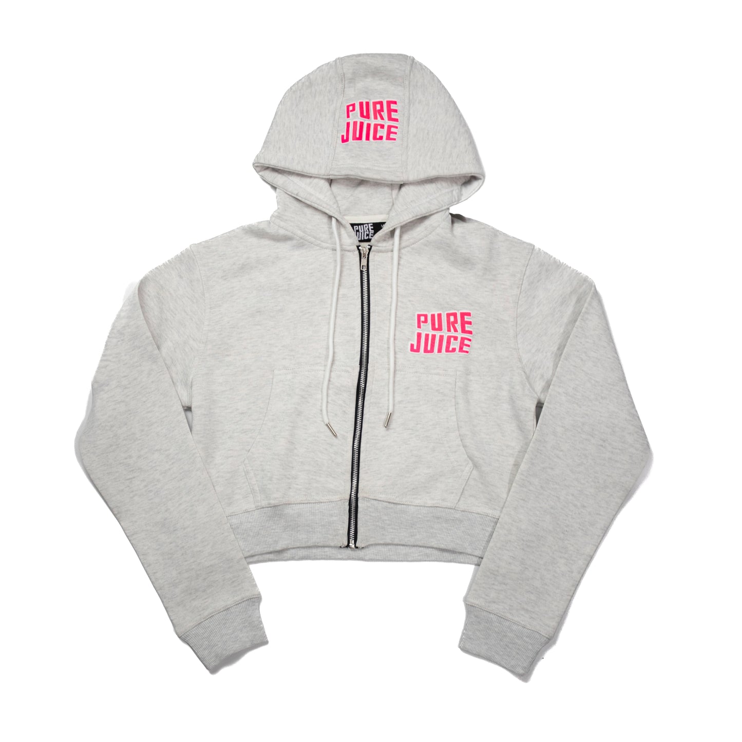 Women's Pure Bottom Tracksuit Cropped Hoodie - Light Grey