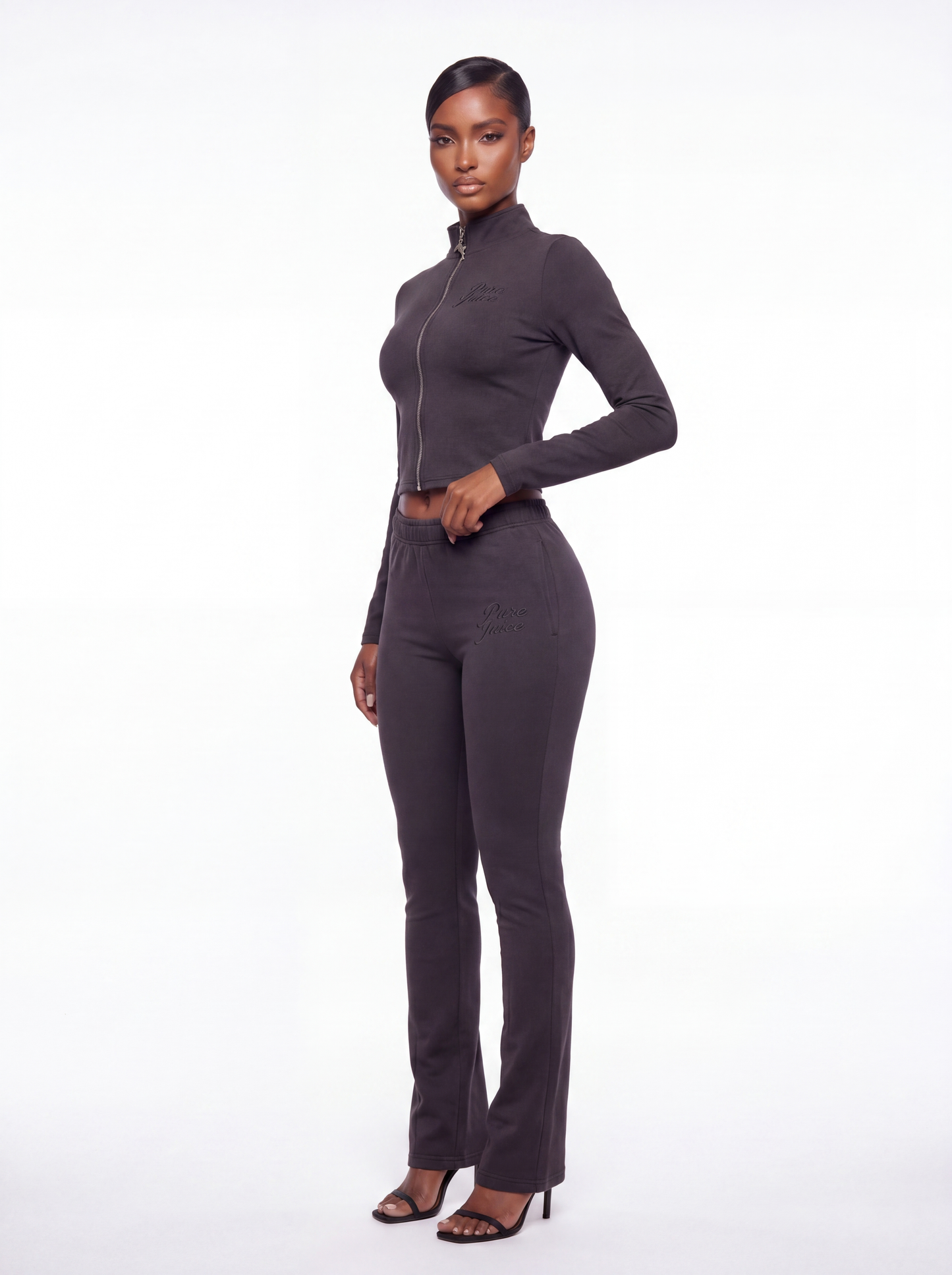 Charcoal Black Cropped Glove Top