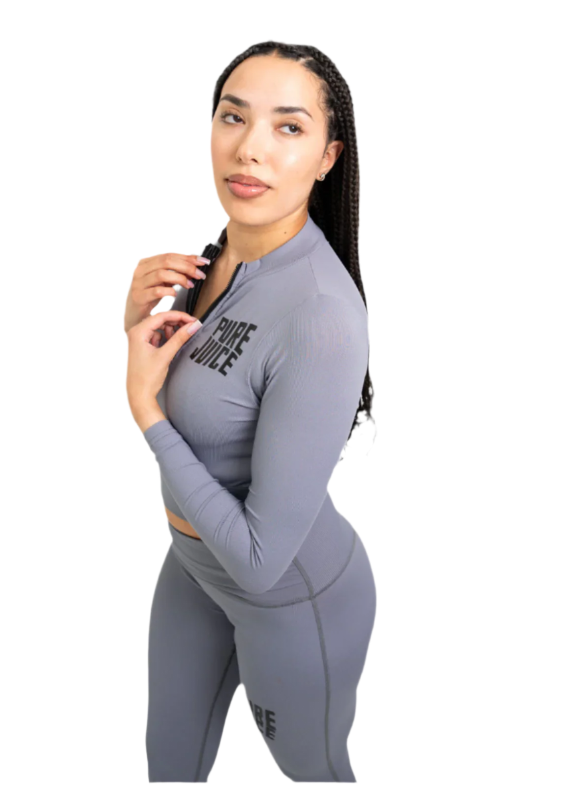 Pure Juice 2 Charming Long Sleeve Vest Top - Grey