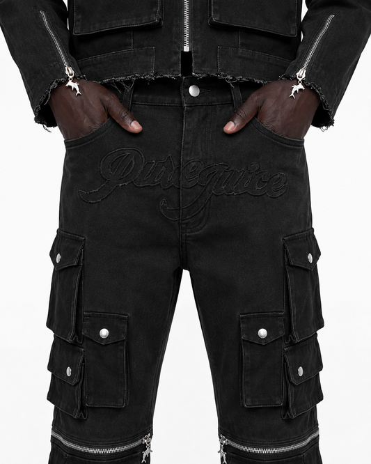 Black Denim Convertible Compass Bottoms