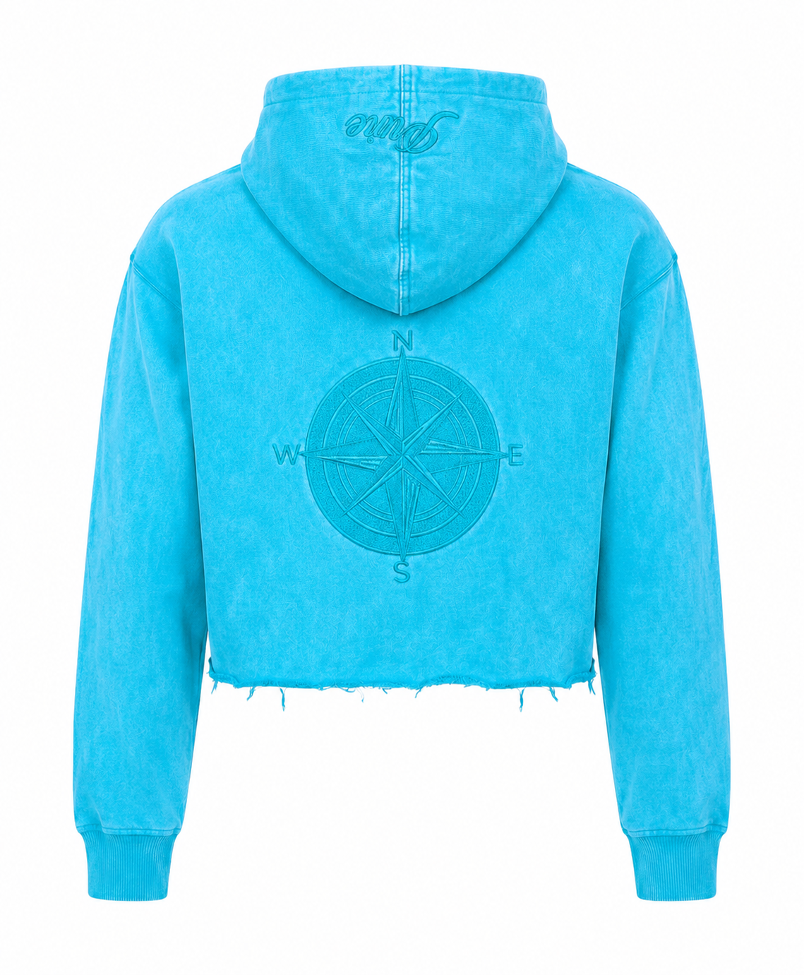 Cool Bluu Pure Compass Crop Zip Hoodie