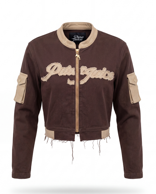 Mocha Brown Denim Compass Jacket - Made to order