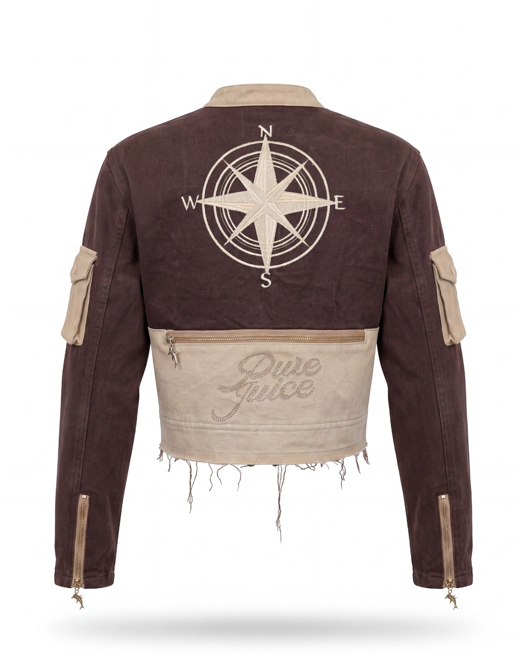 Mocha Brown Denim Compass Jacket - Made to order