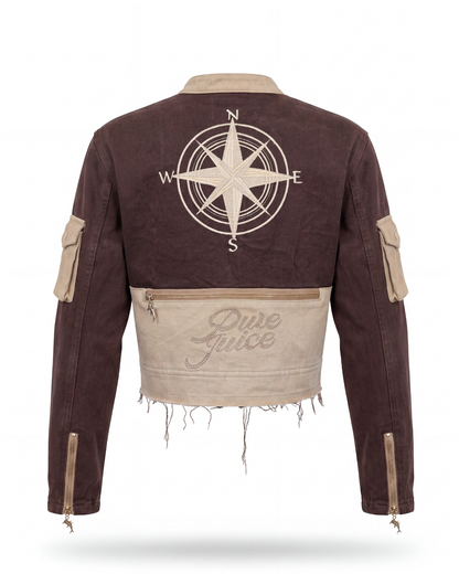 Mocha Brown Denim Compass Jacket - Made to order