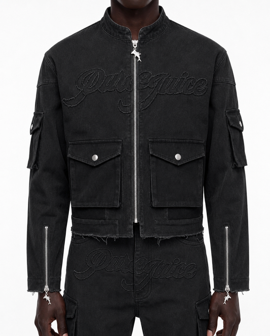 Black Denim Compass Jacket