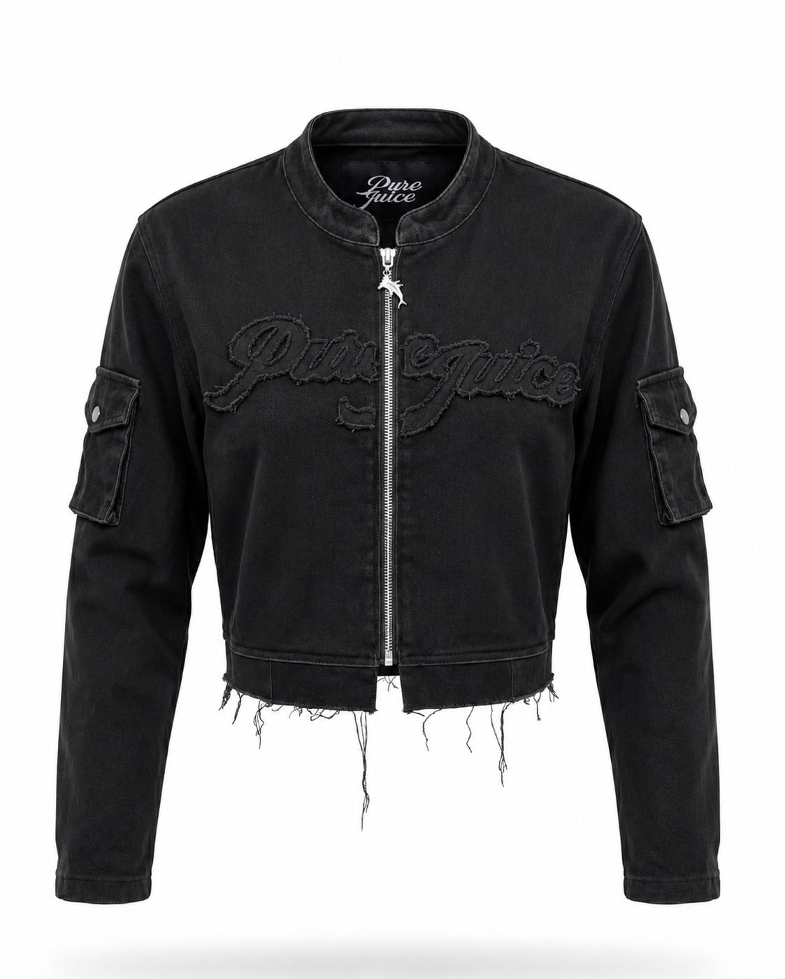 Black Denim Compass Jacket - Made to order