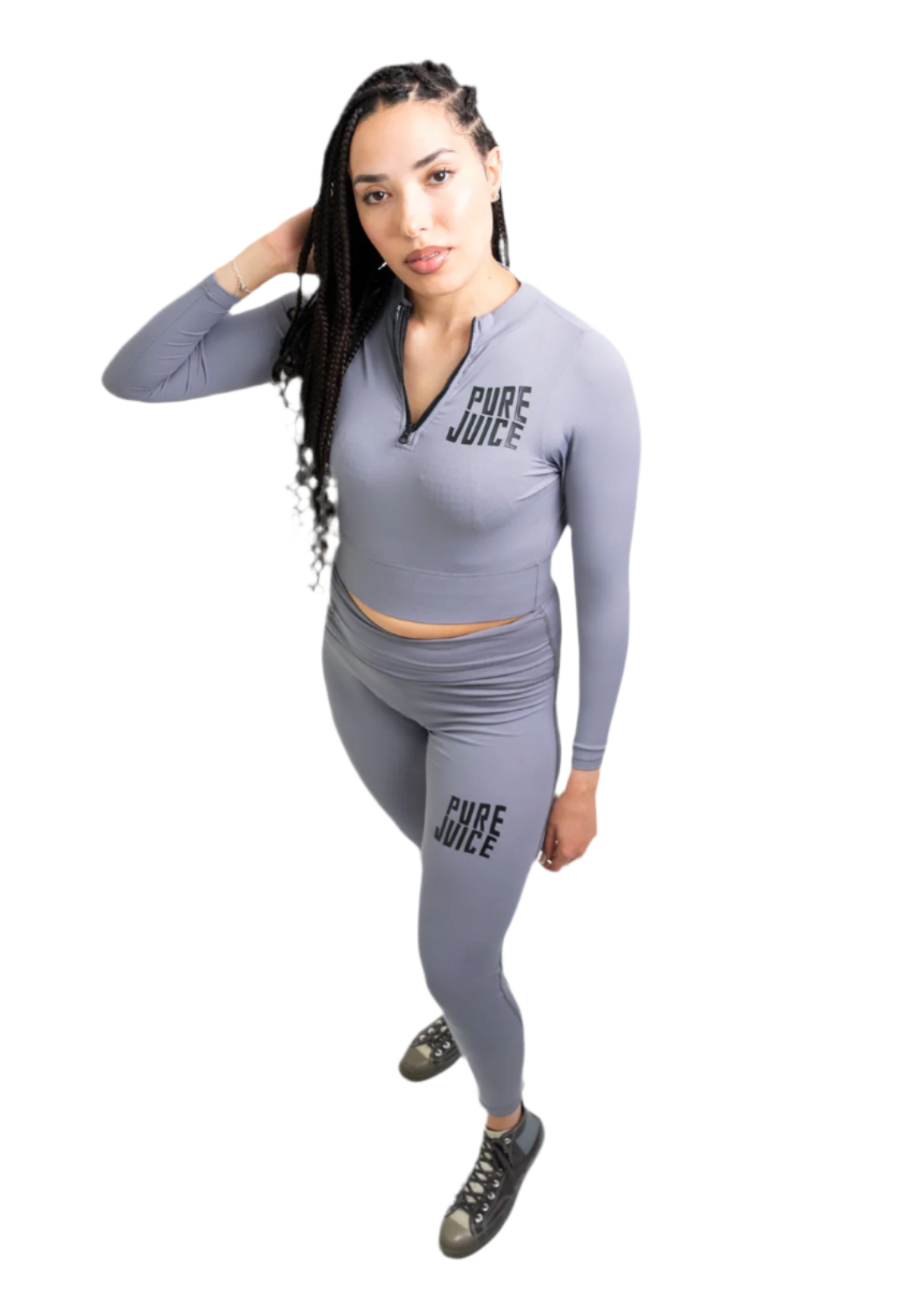 Pure Juice 2 Charming Long Sleeve Vest Top - Grey
