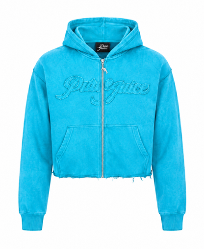 Cool Bluu Pure Compass Crop Zip Hoodie