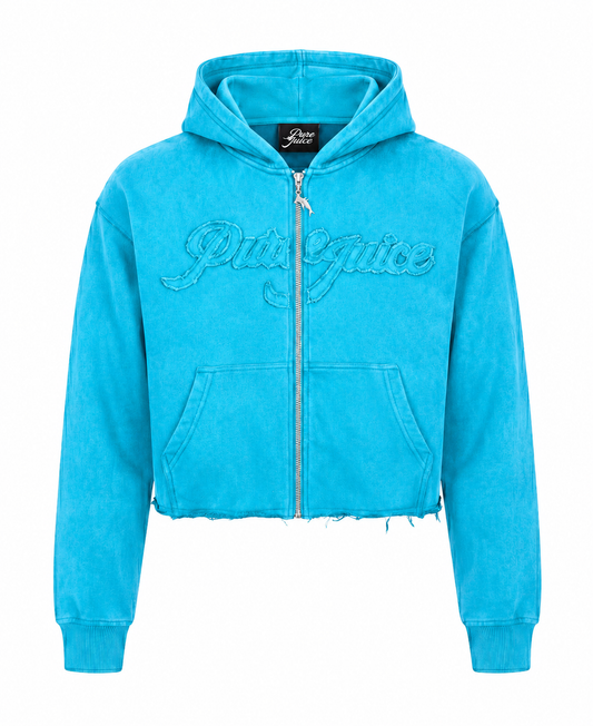 Cool Bluu Pure Compass Crop Zip Hoodie