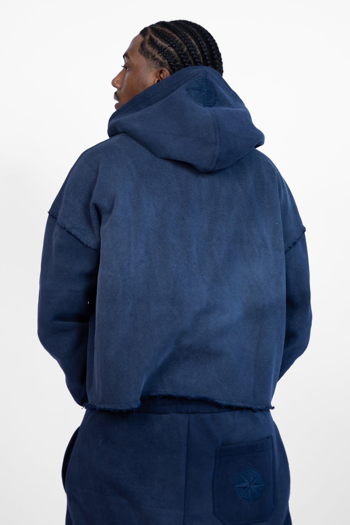 Navy Wash Pure Compass Hoodie