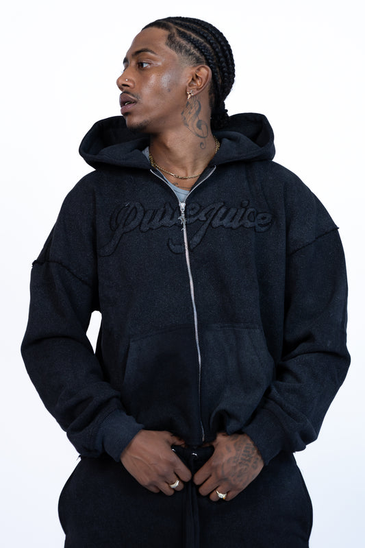 Black Wash Pure Compass Hoodie