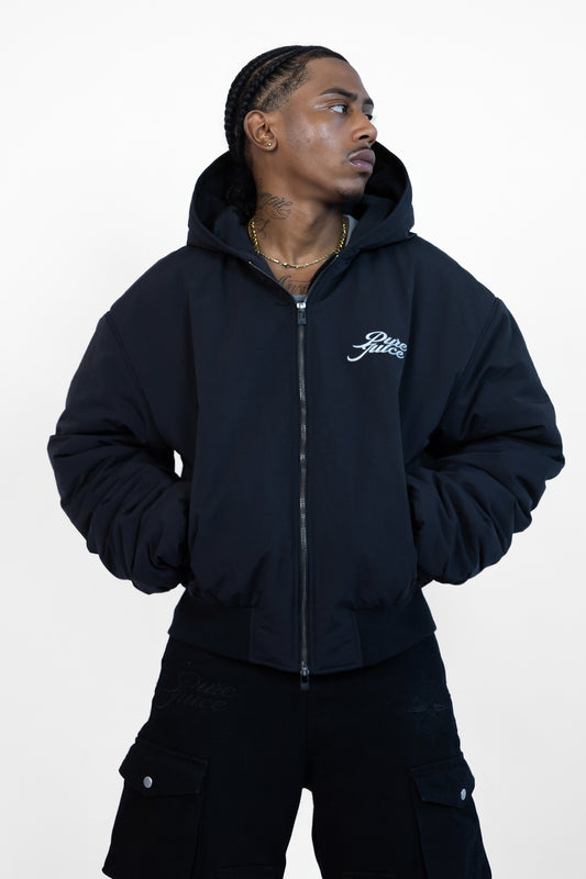 P PUFFER JACKET (Unisex) - BLACK
