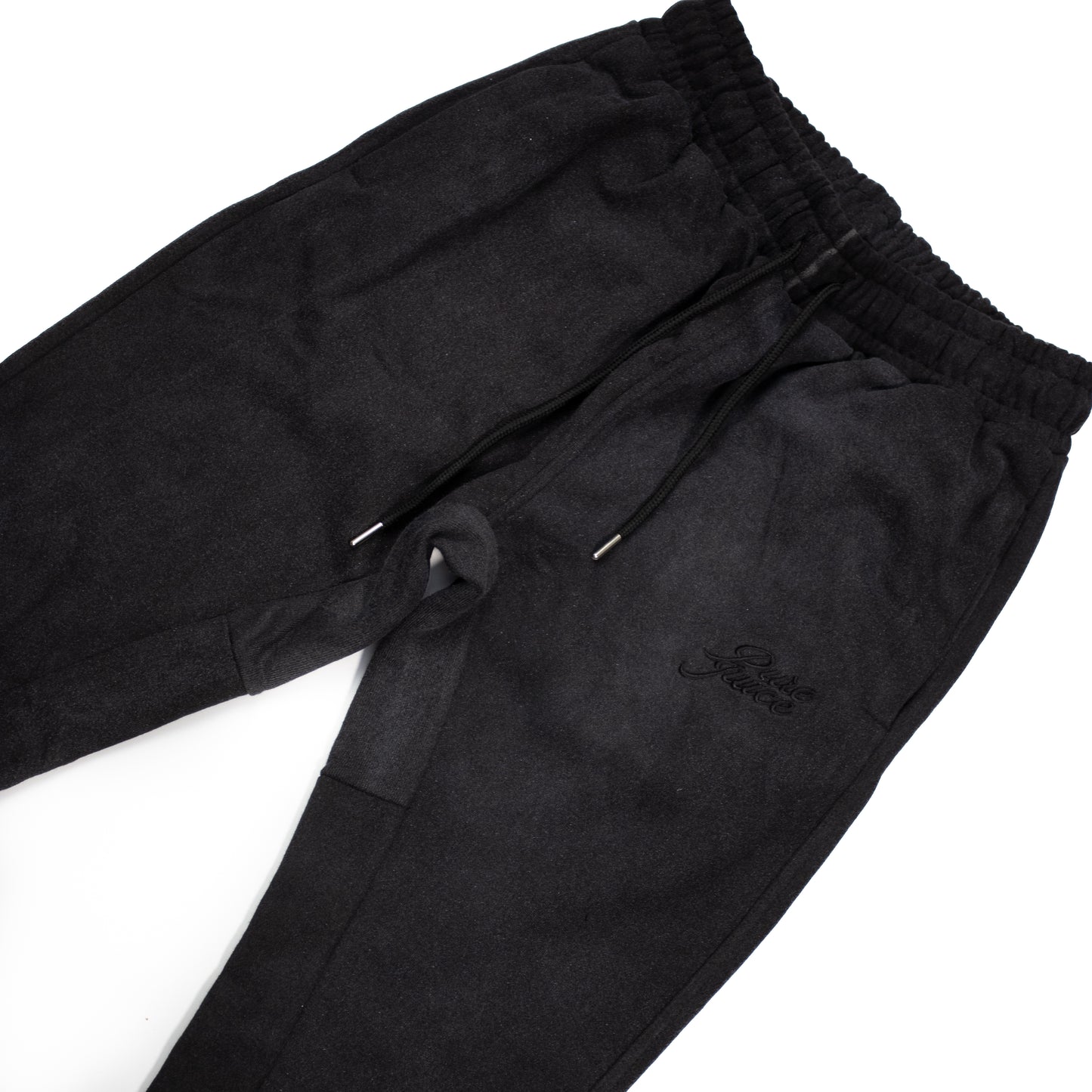 Black Acid Washed PURE COMPASS Tracksuit Bottoms (Men's) - Made To Order