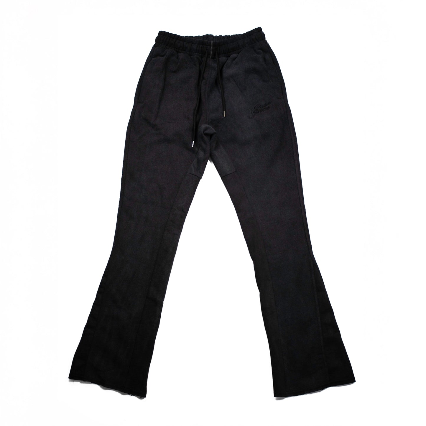 Black Acid Washed PURE COMPASS Tracksuit Bottoms (Men's) - Made To Order