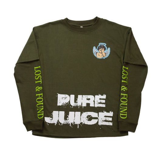 Lost & Found Double Layered Long Sleeve T-Shirt - Willow Green