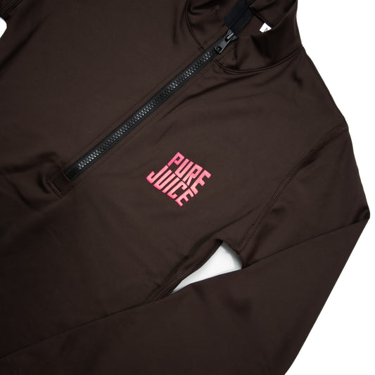 Pure Juice Velvet Brown Jumpsuit - Brown/Pink