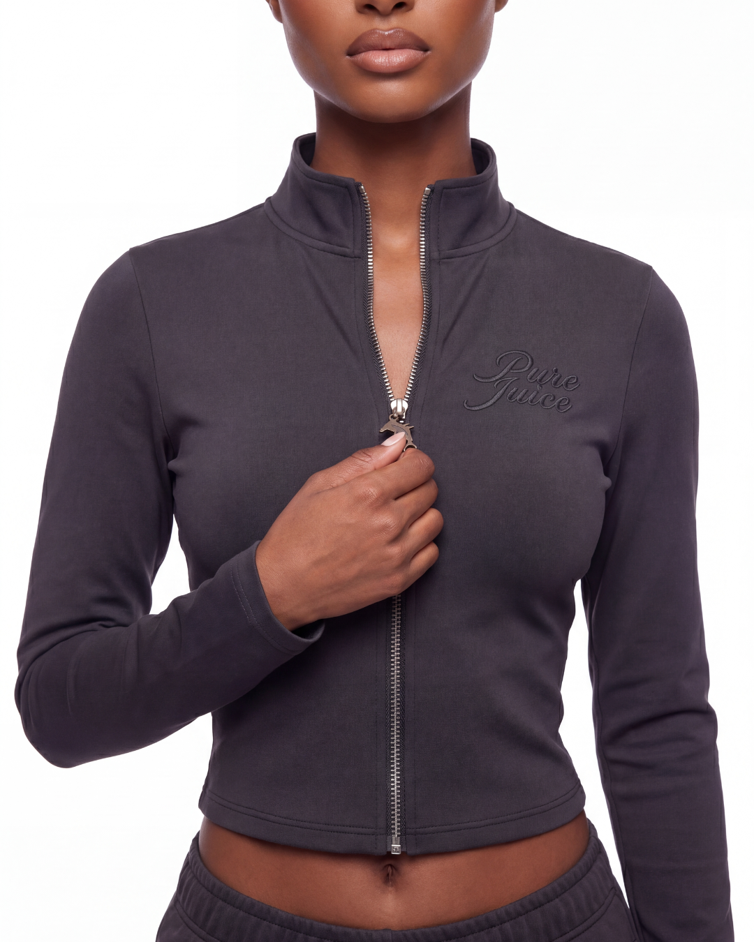 Charcoal Black Cropped Glove Top